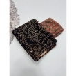 black satin silk saree with mirror work printed blouse