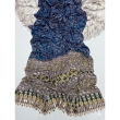 blue satin silk saree with mirror work printed blouse