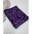 violet satin silk saree with mirror work printed blouse