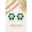 Crystal Stud Earrings Emerald Green