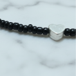 Black Anklet for women - beaded and adjustable
