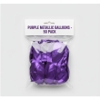 Pack of 50 purple metallic balloons for party decoration