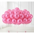 Close up of shiny pink metallic party balloons